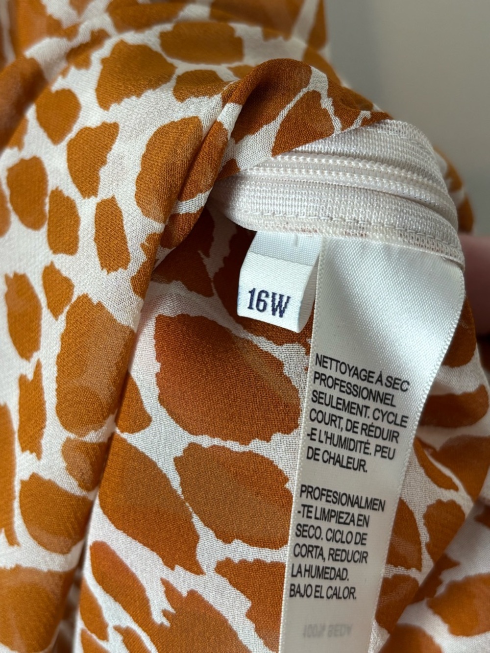 Doncaster 100% Silk Sleeveless Ruffle Front Blouse- Rust Animal Print - Picture 4 of 10